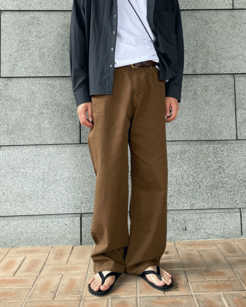 tan wide pants (3colors)