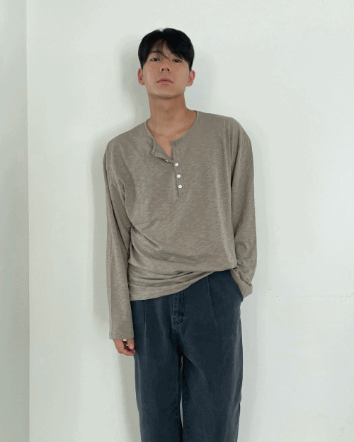 henry neck long sleeve (4colors)