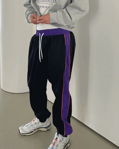 color nylon jogger pants (2colors)