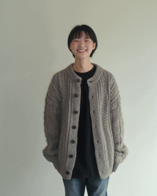 round cable cardigan (3colors)