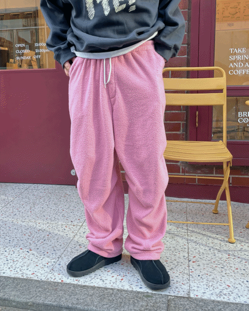 tuck wide fleece pants (4colors)
