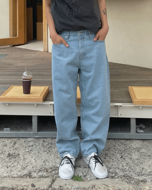 daily balloon wide denim pants (2colors)