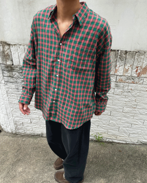 flannel check shirt (2colors)