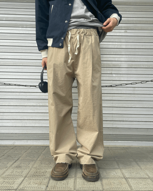 wide cotton banding pants (6colors)